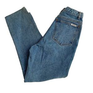 Vintage 80’s High Rise Cheeky Tapered Light Wash Jeans Size 6